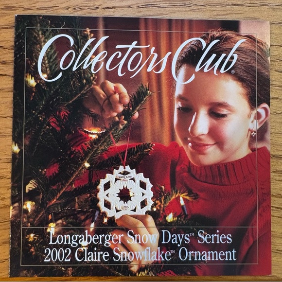 Longaberger "Claire" Collectors Club Snow Days 2002 Snowflake Ornament in box - Picture 4 of 9